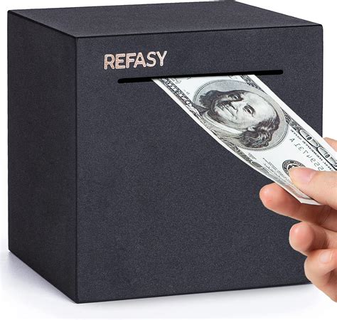 Refasy Piggy Bank for Adults,Stainless Steel Money Bank Metal 